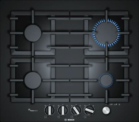 Серия 6  Газов плот 60 cm Твърдо стъкло, Черно    BOSCH PPP6A6M90