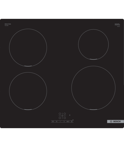 Серия 4  Индукционен плот 60 cm Черно, монтаж над плот без рамка    BOSCH PUE611BB5E