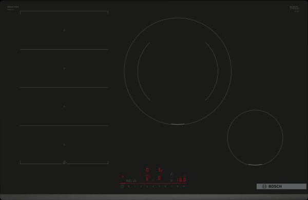 Серия 6  Индукционен плот 80 cm Черно, монтаж над плот без рамка    BOSCH PXE831HC1E