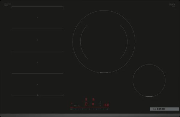 Серия 6  Индукционен плот 80 cm Черно, монтаж над плот без рамка    BOSCH PXE831HC1E