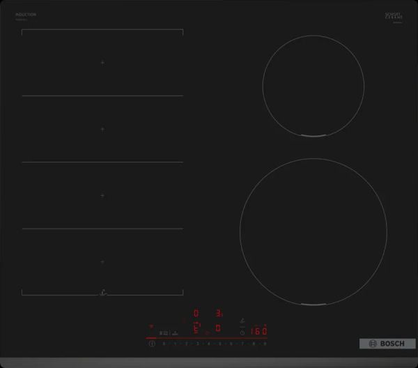 Серия 6  Индукционен плот 60 cm Черно, монтаж над плот без рамка    BOSCH PIX631HC1E