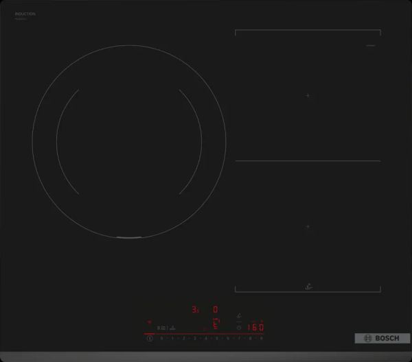 Серия 6  Индукционен плот 60 cm Черно, монтаж над плот без рамка    BOSCH PVJ631HC1E
