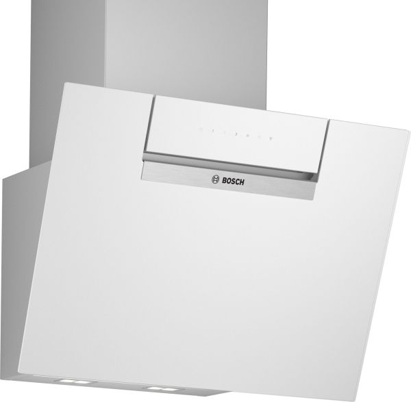 Стенен аспиратор 60 cm прозрачно стъкло  BoSCH DWK67FN20, бял печат