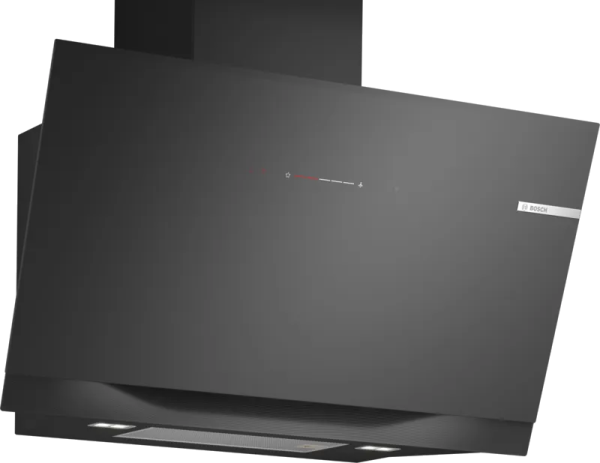 Стенен аспиратор BOSCH DWK91LT60 , 90 cm прозрачно стъкло, черен печат