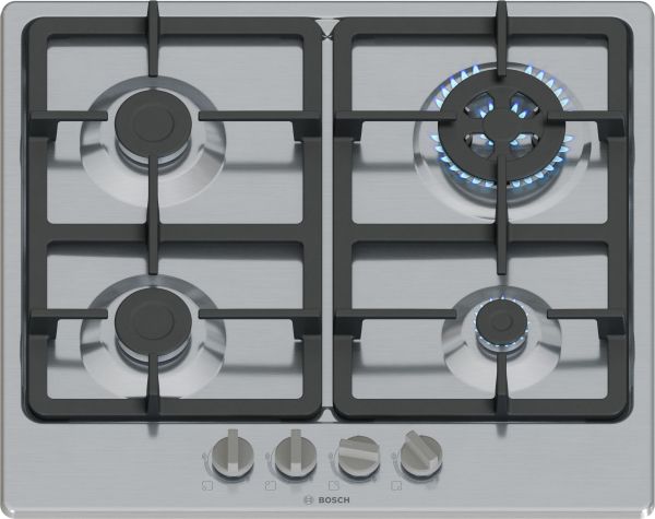 Газов плот BOSCH Серия 4 PGH6B5K90, 60 cm, Неръждаема стомана