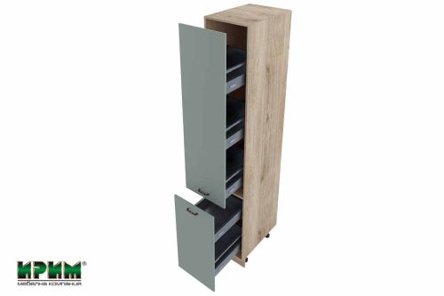 АРФ Олив мат-11- 65 - колонен шкаф с бутилиера Hettich - 400/590/2230 мм.