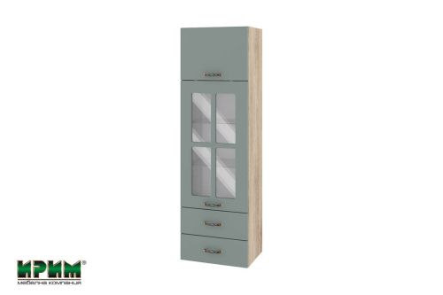 АРФ Олив мат-11- 101 - с повдигаща врата, витрина и 2 чекмеджета -400/300/1320