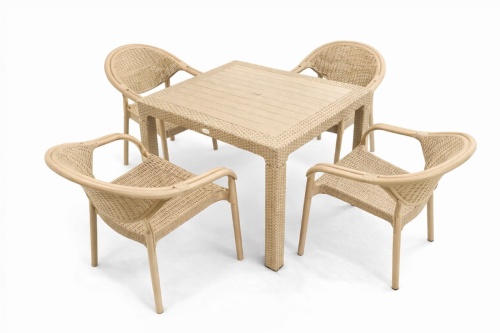 Маса “Rattan 90/90” – Капучино