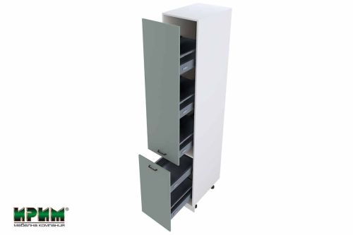 БФ Олив мат-11- 65 - колонен шкаф с бутилиера Hettich - 400/590/2230 мм.