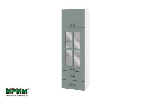 БФ Олив мат-11- 101 - с повдигаща врата, витрина и 2 чекмеджета -400/300/1320